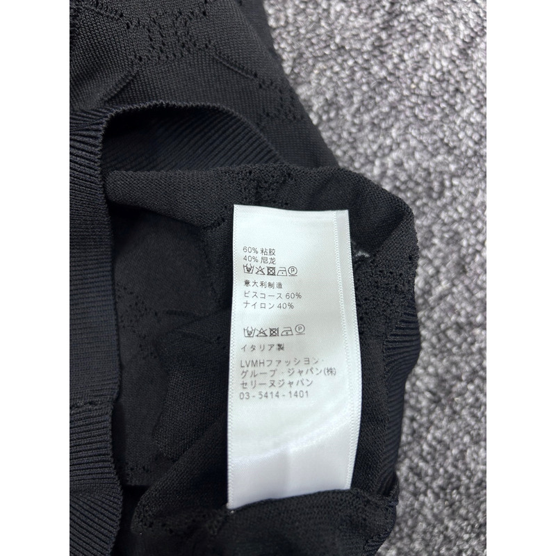 Loewe Hollow Knit With Embroidered Logo Iconic Button Black