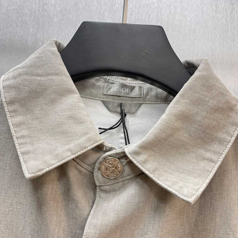 D*or x stone island cotton canvas jacket dark beige