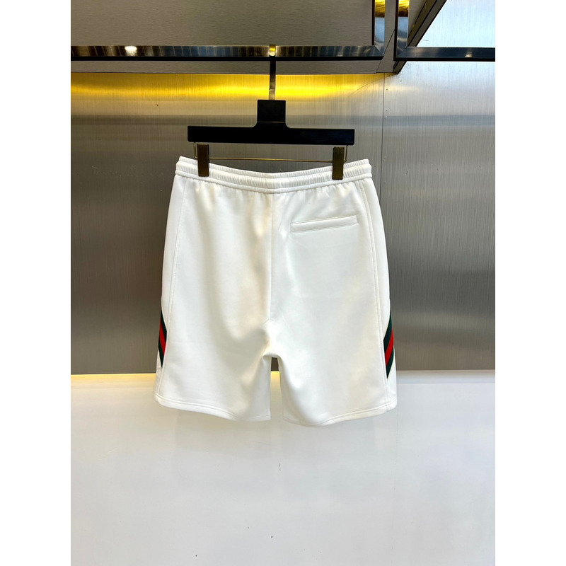 G*u*i jersey short with web stripe in white