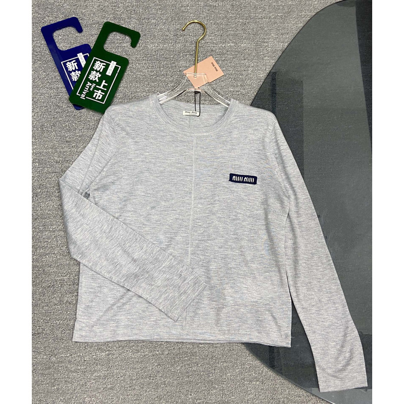 Miumiu Long Sleeves Shirt Grey