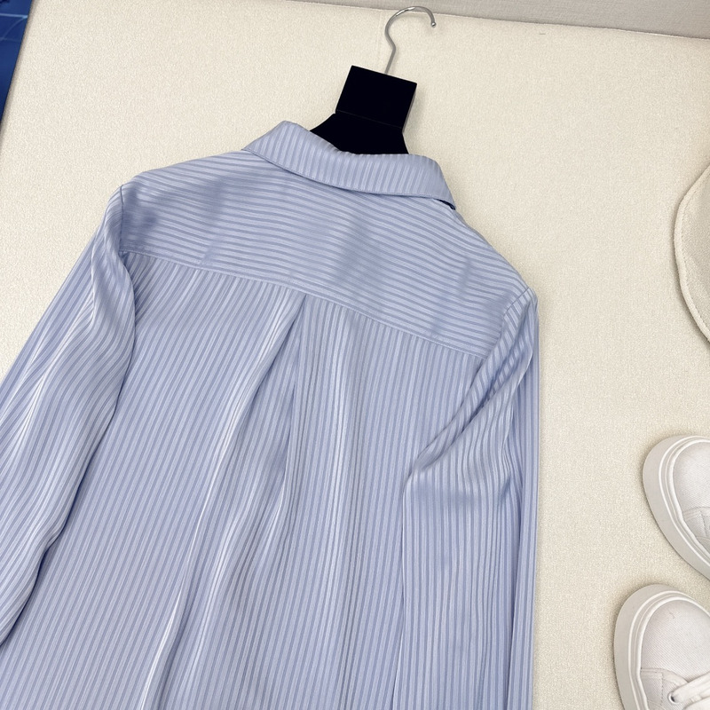 Ch*el blouse with silk blend blue