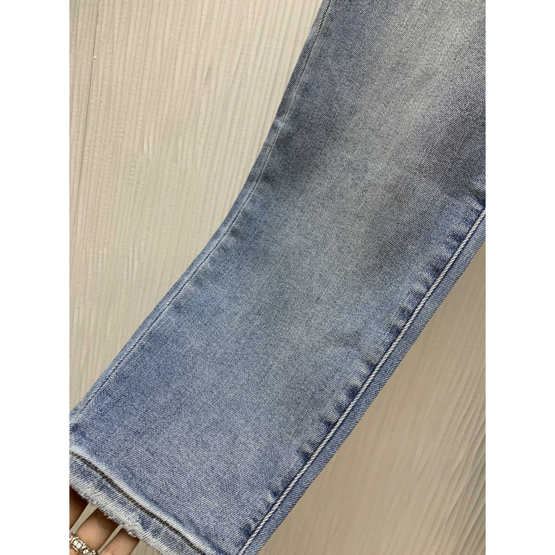 Ch*el jeans washed denim blue