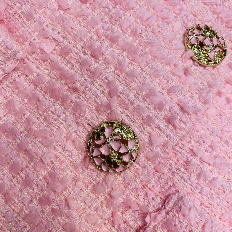 Ch*el jacket cotton tweed pink