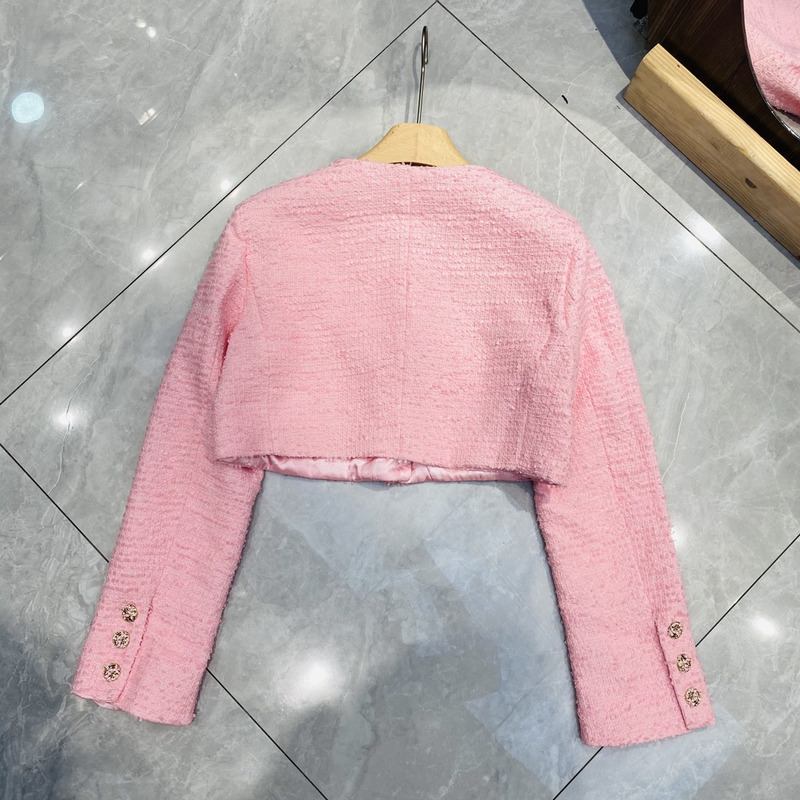 Ch*el jacket cotton tweed pink