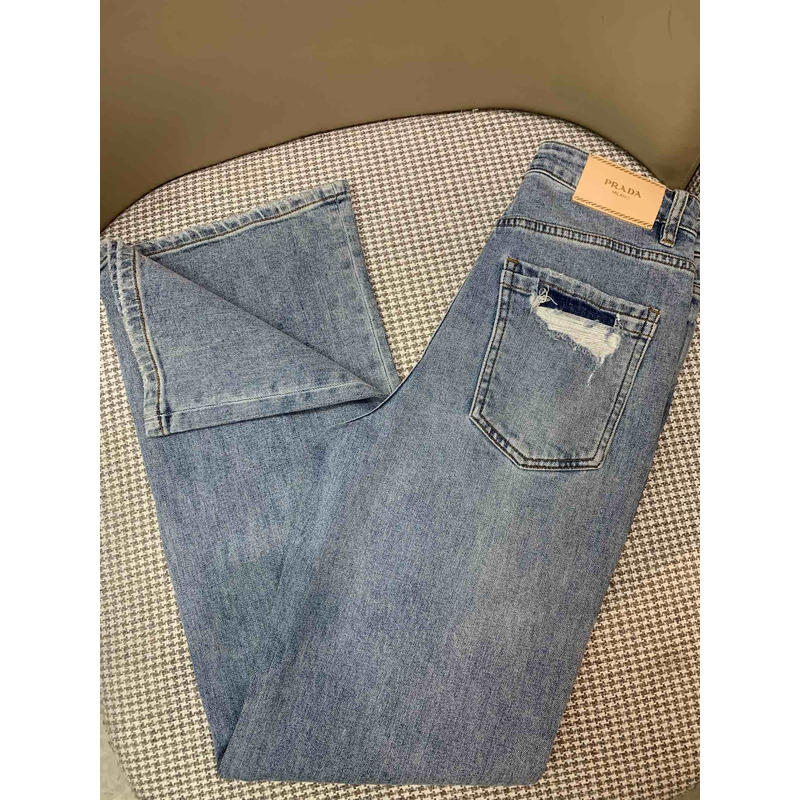 Pra*a triangle logo jeans blue