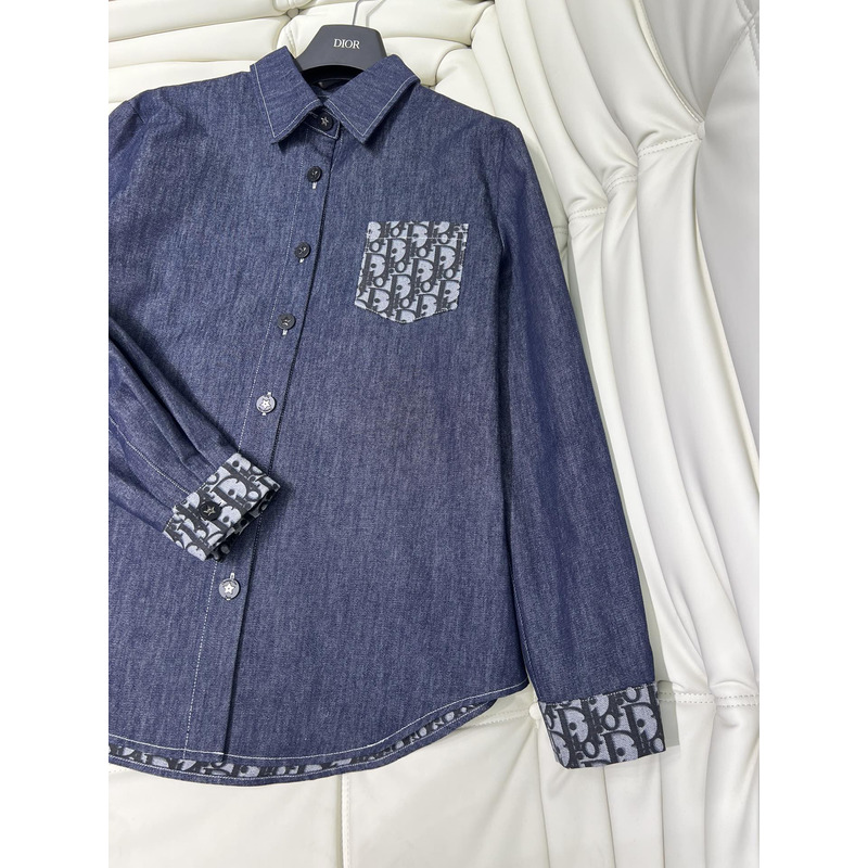 D*or logo embroidered long sleeve dark blue