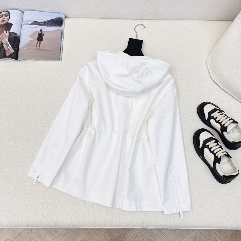 Pra*a ripstop hooded windbreaker in white