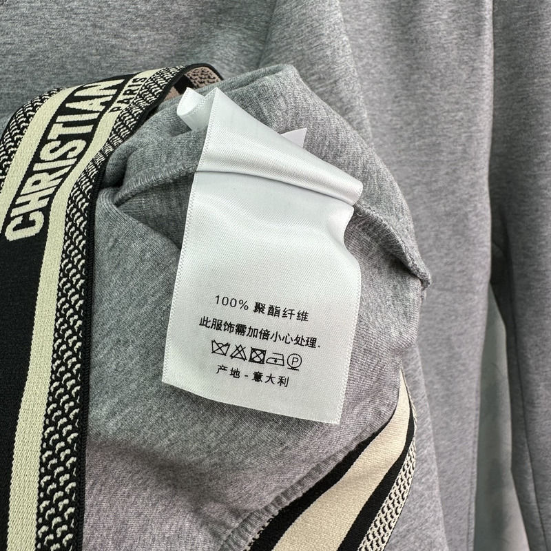 D*or ch**an D*or cd logo hoodie tracksuit in gray