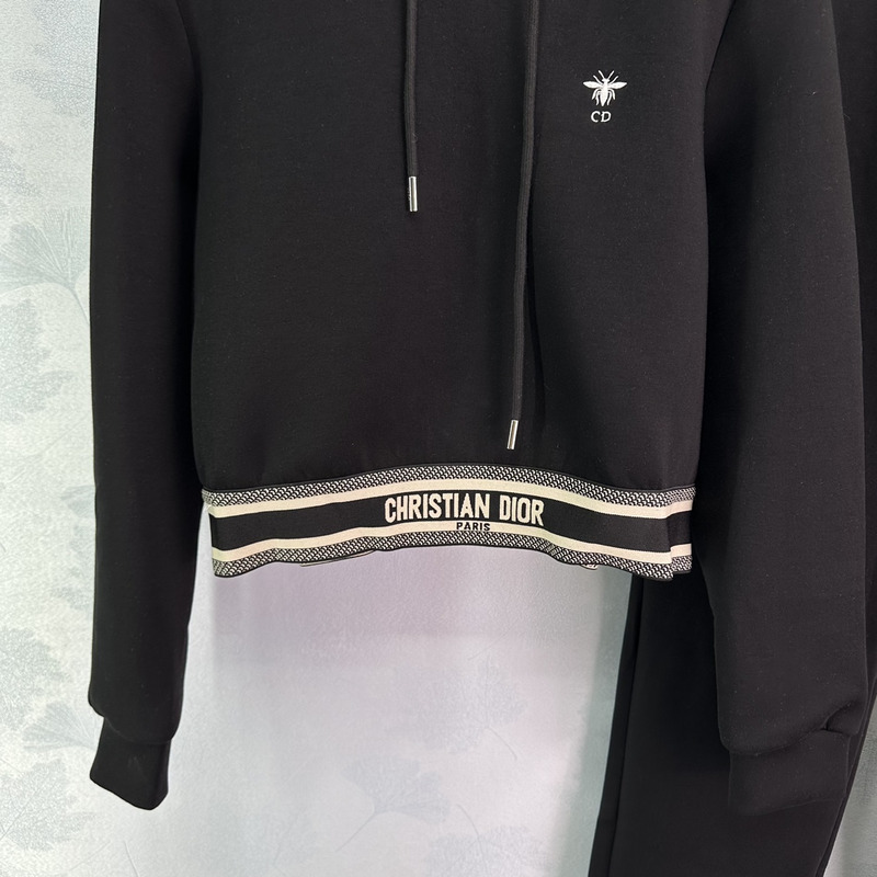 D*or ch**an D*or cd logo hoodie tracksuit in black