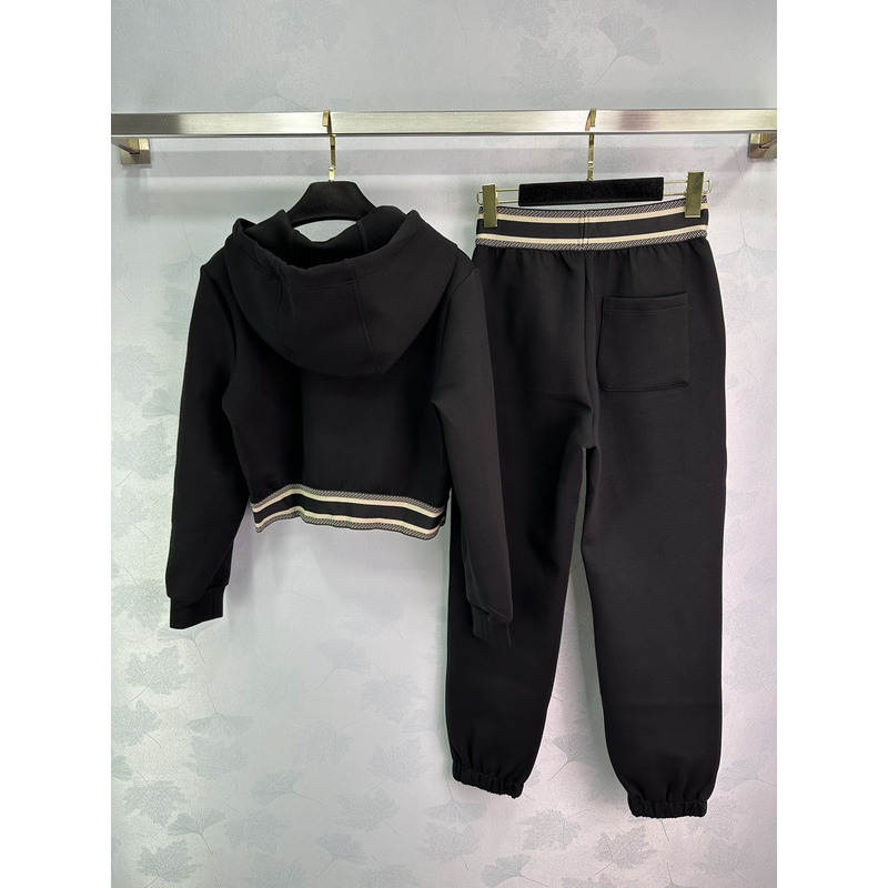 D*or ch**an D*or cd logo hoodie tracksuit in black