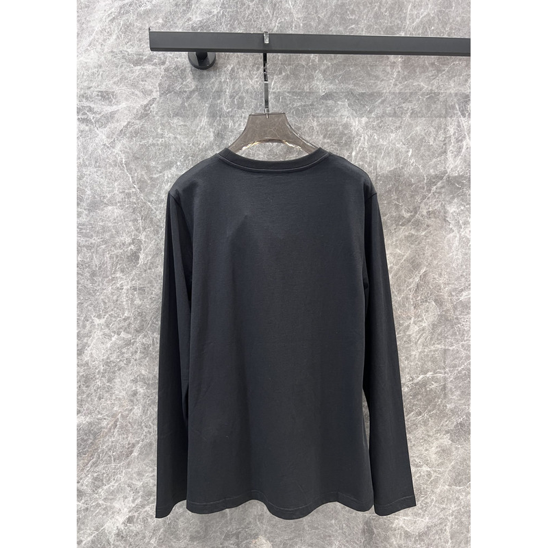Miu Miu Embellished Bow Long Sleeves Cotton Black