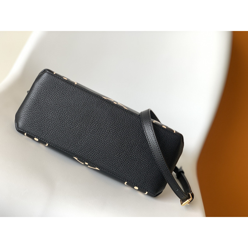 l**is V*t*n petit palais embossed grained cowhide black