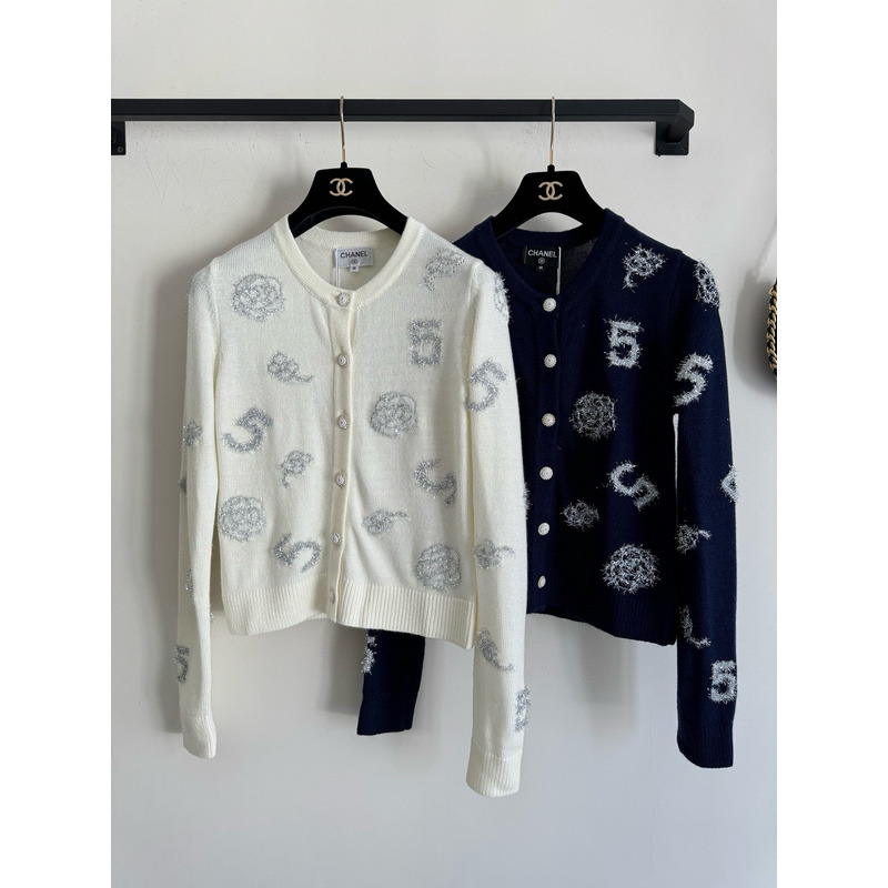 Ch*el camellia cardigan in white