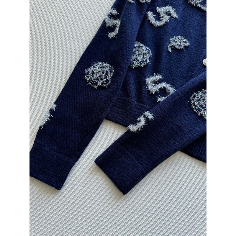Ch*el camellia cardigan in dark blue