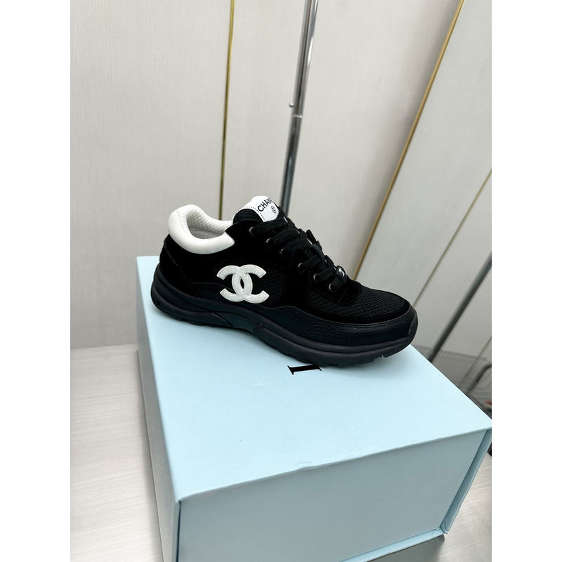 Ch*el low top trainer black white