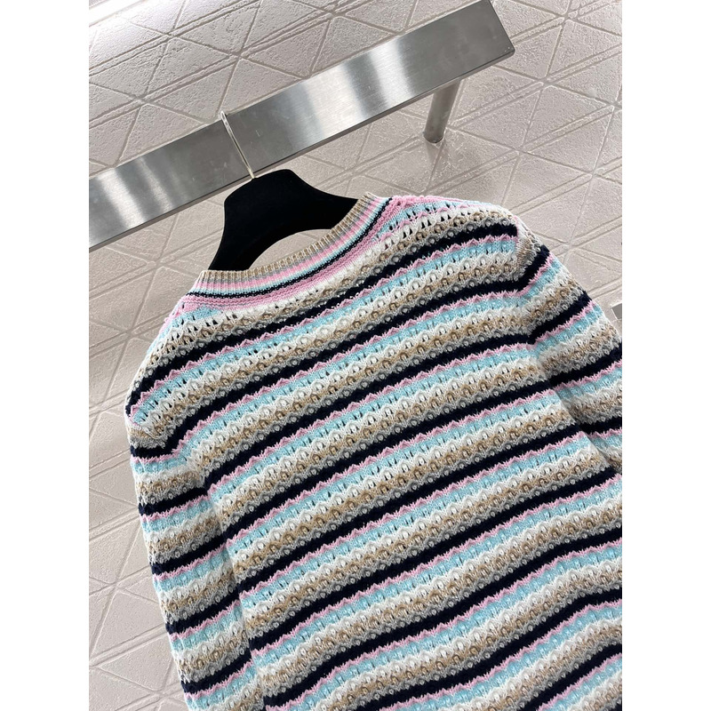 Ch*el striped cardigan in blue