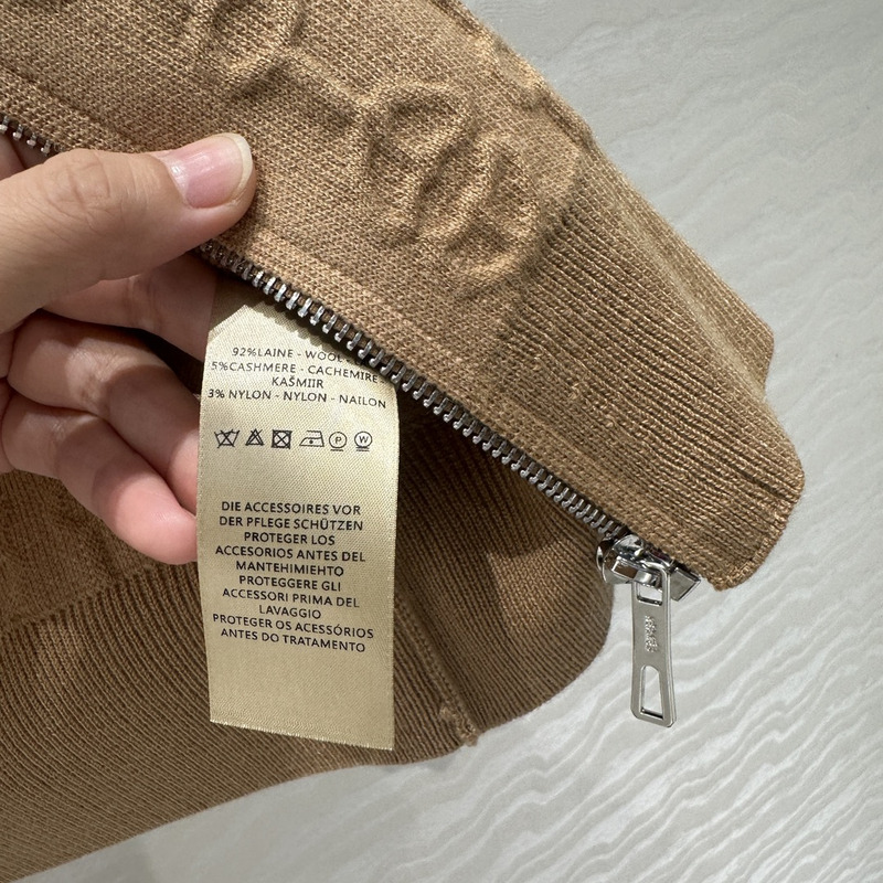 H**mes torsades cliquetis unies zipped jacket in brown