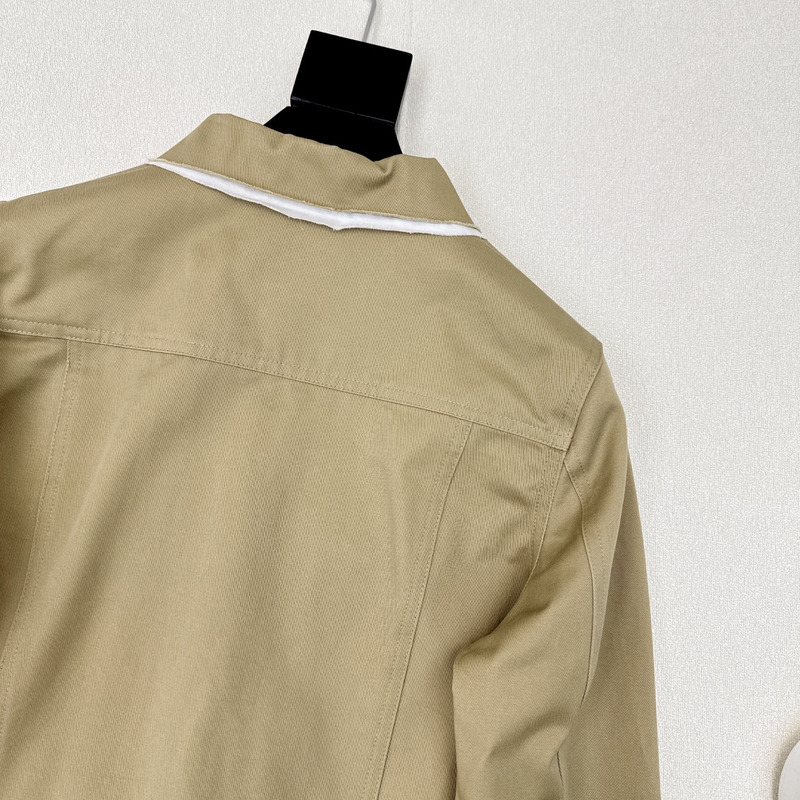 Miu Miu Logo Chino Jacket  In Khaki