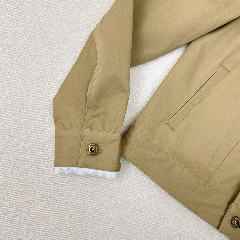 Miu Miu Logo Chino Jacket  In Khaki