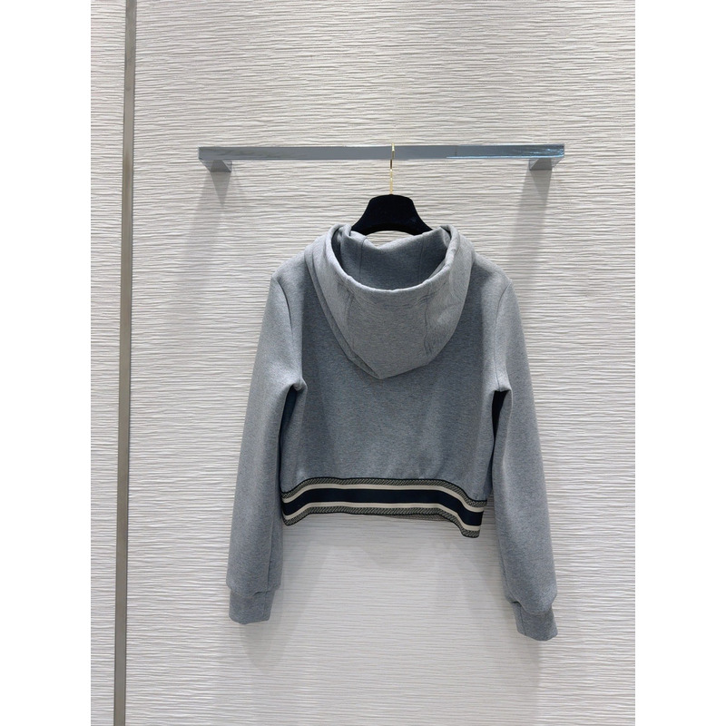 D*or ch**an D*or cd logo hoodie tracksuit in grey