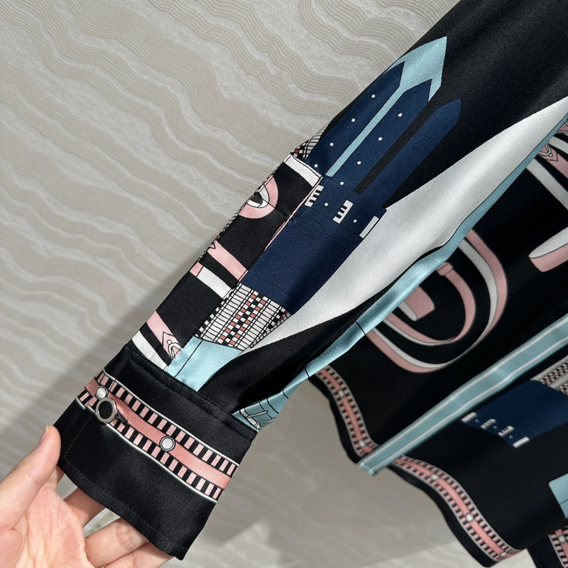 H**mes lettres equestres shirt black