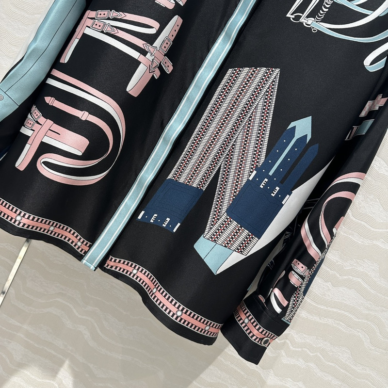 H**mes lettres equestres shirt black