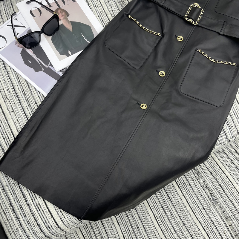 Ch*el lambskin single breasted waistcoat black