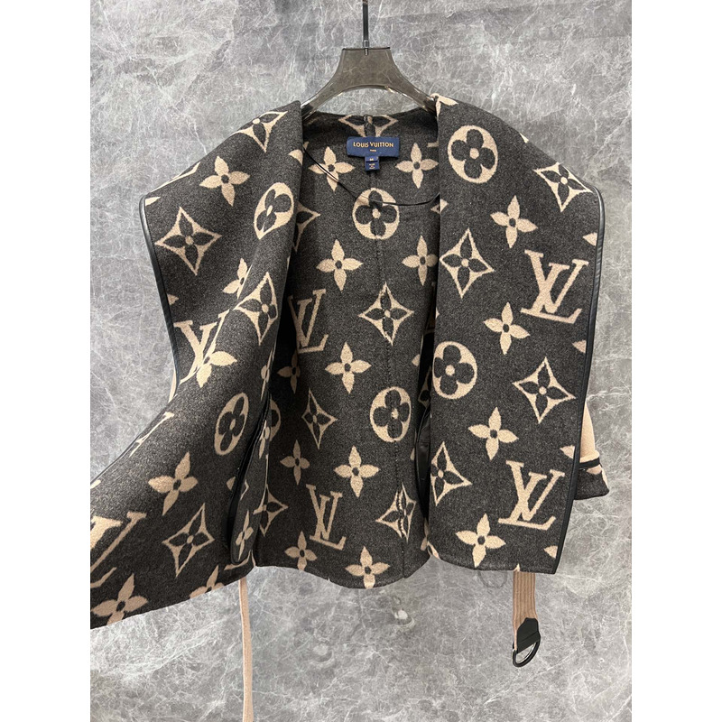 l**is V*t*n hooded wrap pea coat camel brown