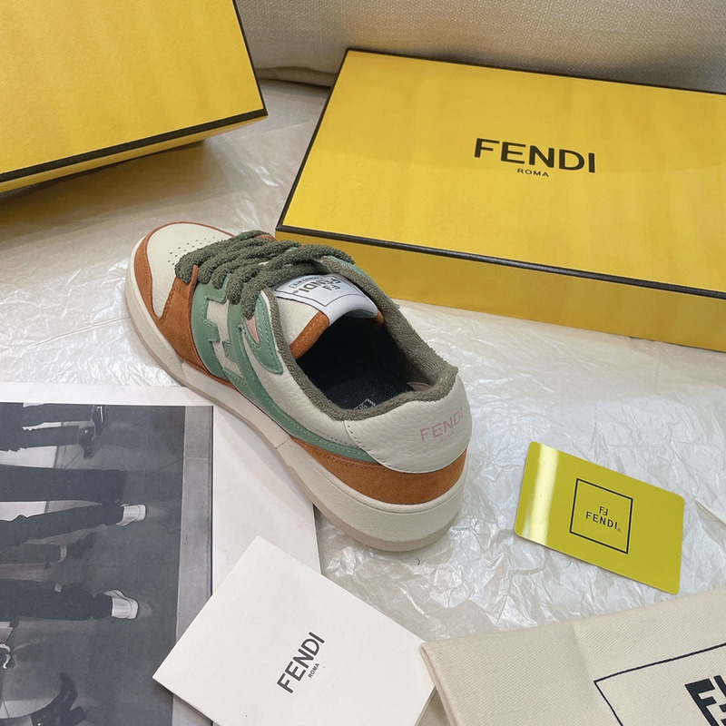 F**di match sneakers geeen and brown