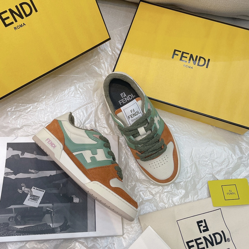 F**di match sneakers geeen and brown