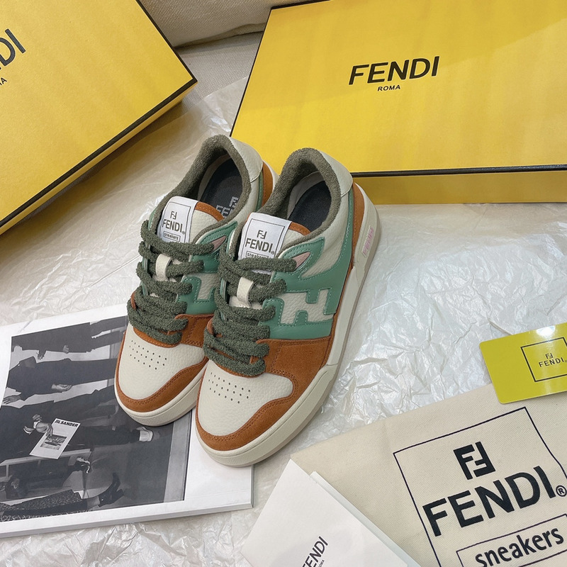F**di match sneakers geeen and brown