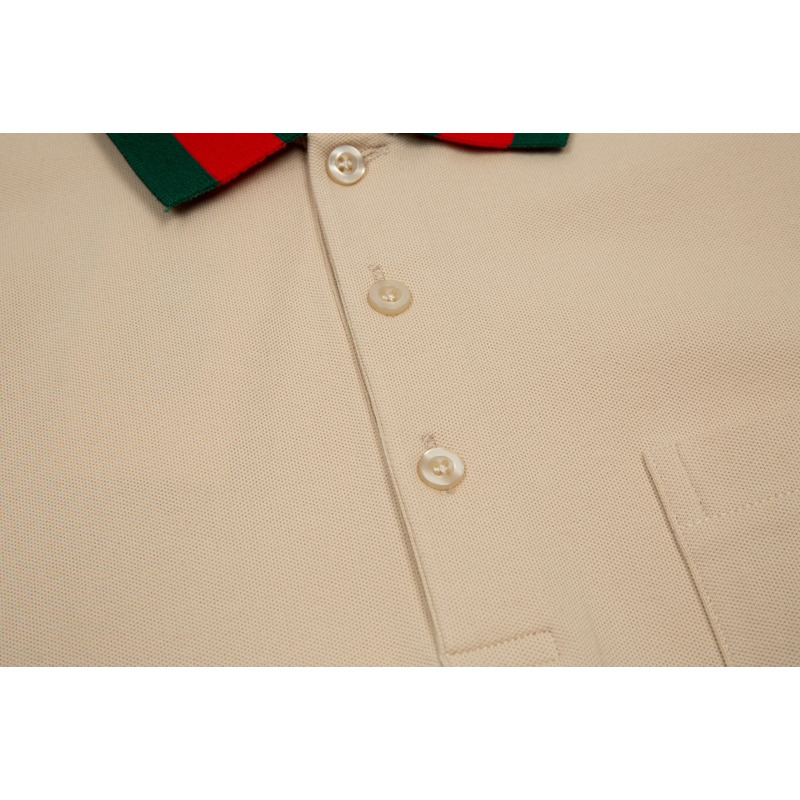 G*u*i cotton piquet polo with web collar t shirt