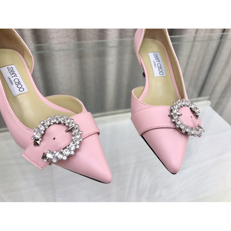 Jimmy Choo Melva Dorsay 50mm leather pumps Pink