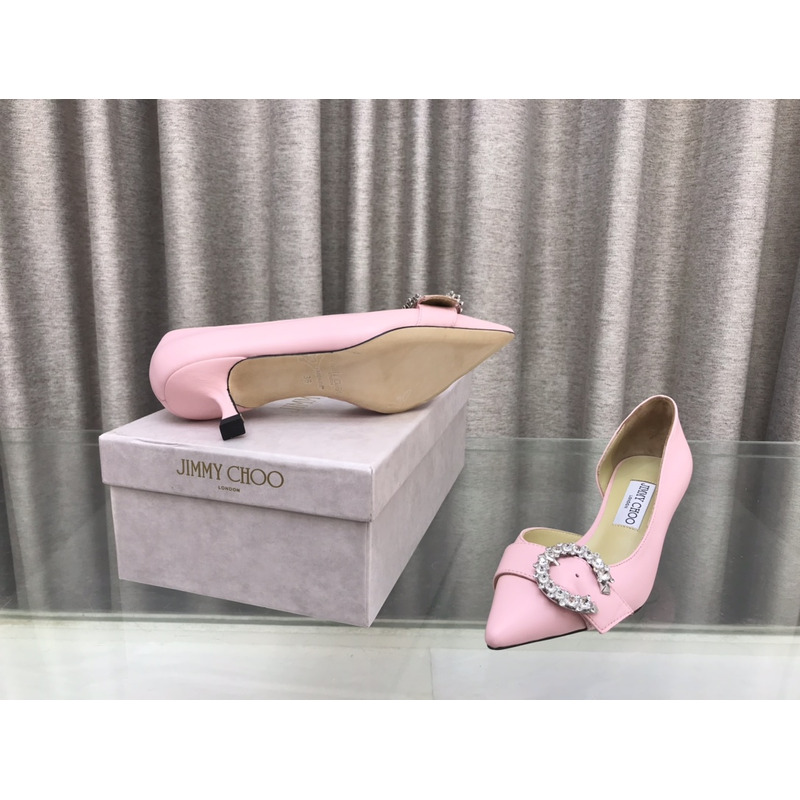 Jimmy Choo Melva Dorsay 50mm leather pumps Pink