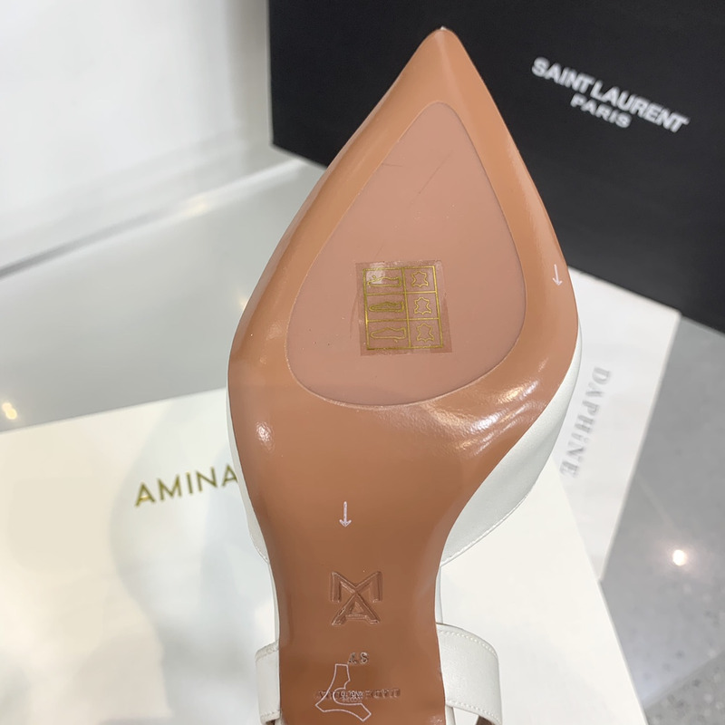 Amina Muaddi  Begum Sling Silver Mirror White