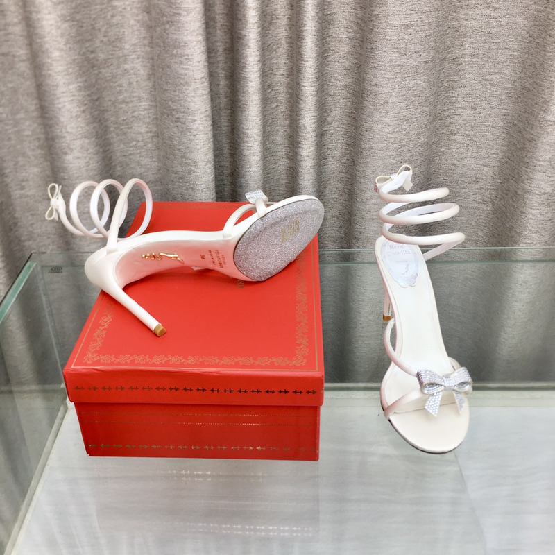 Rene Caovilla Cleo Bow Sandals 105 White