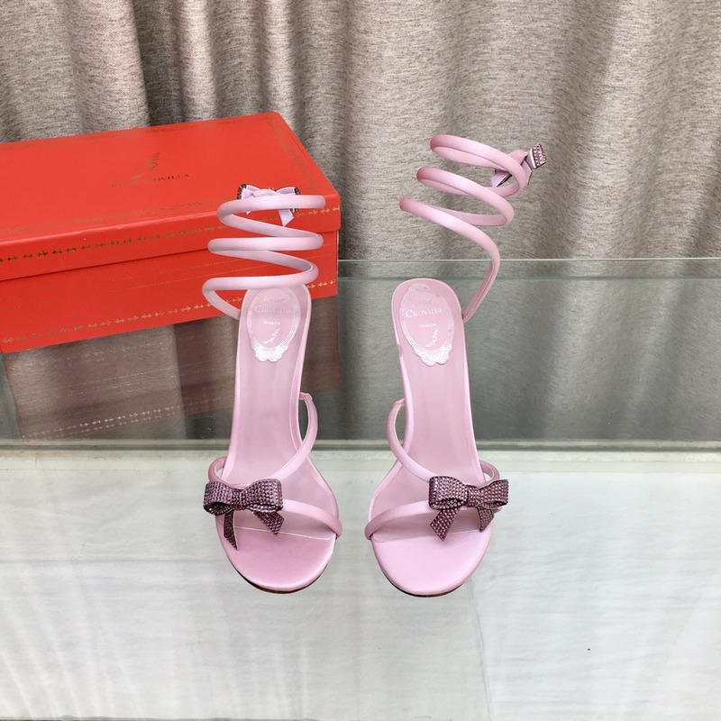 Rene Caovilla Cleo Bow Sandals 105 Pink