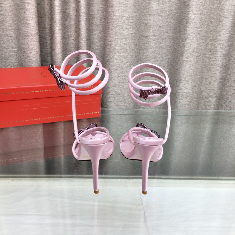 Rene Caovilla Cleo Bow Sandals 105 Pink
