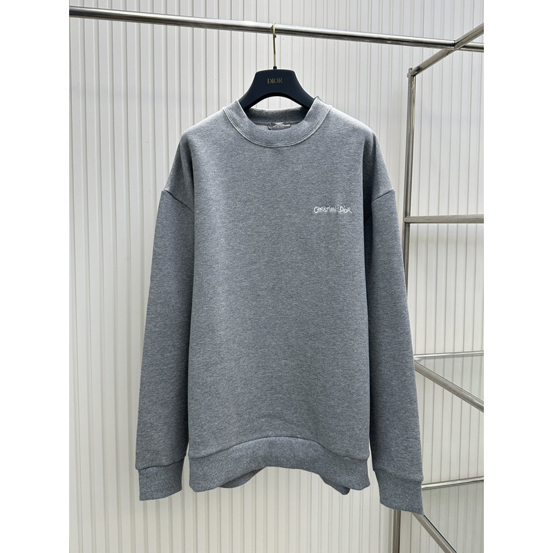 D*or logo cotton oversized-fit sweatshirt gray
