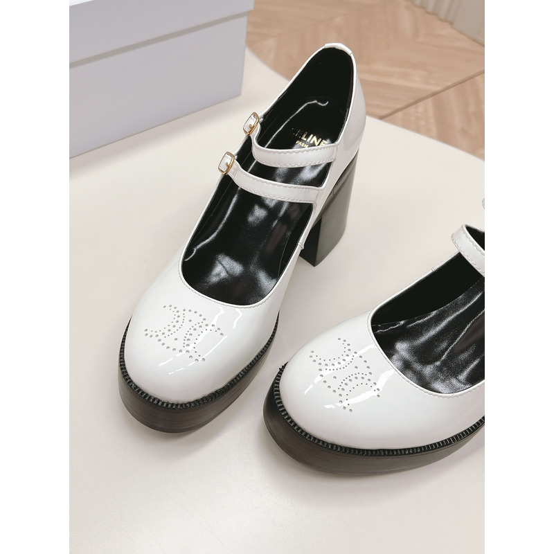 Ce**e mary jane heels in white