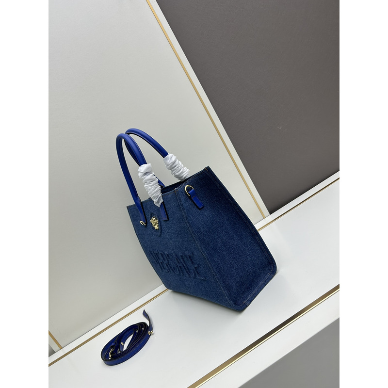 Versace La Medusa Denim Large Tote Bag