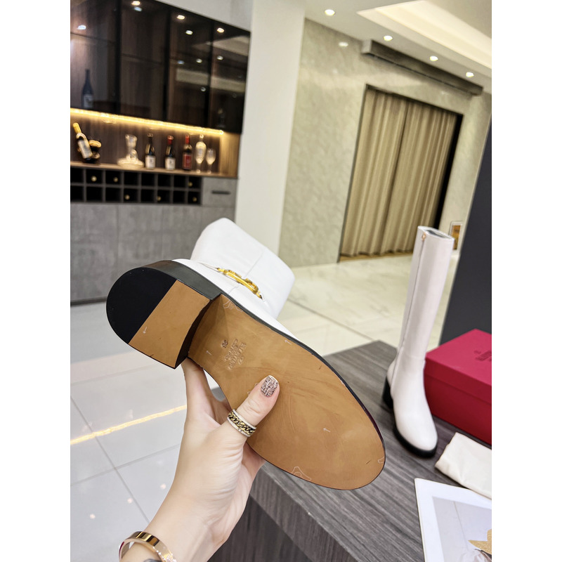 Valentino Vlogo Signature Calfskin High Boot White