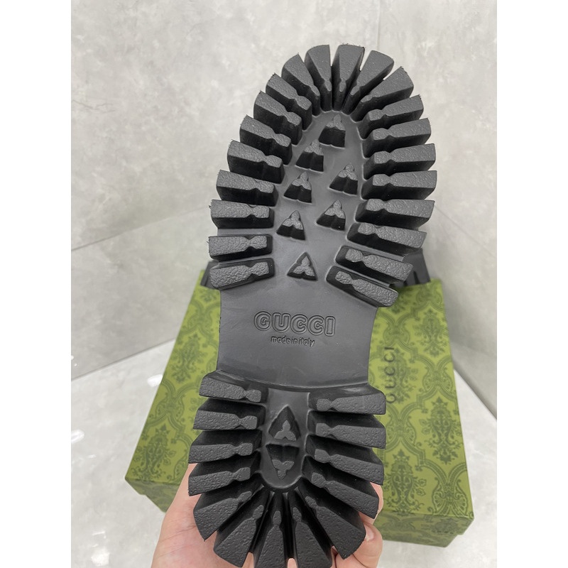 G*u*i gg lace-up combat boots brown