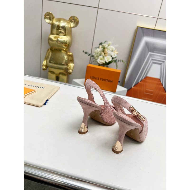 l**is V*t*n lace sandals heels in pink