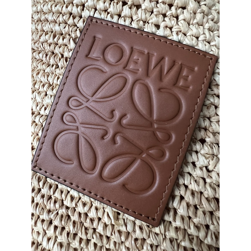 Loewe Slit Bag in Raffia And Calfskin Beige