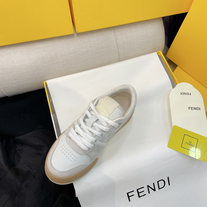 F**di match white suede low tops