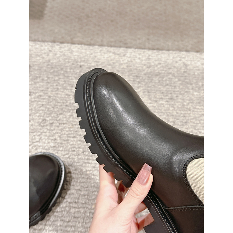 D*or d-major boot warm taupe technical canvas with black miss D*or graffiti print and black calfskin