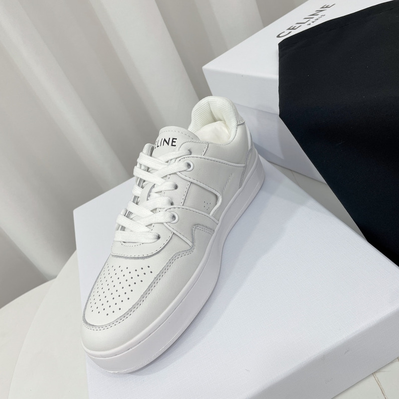 Ce**e trainer low lace up sneakers in calfskin white