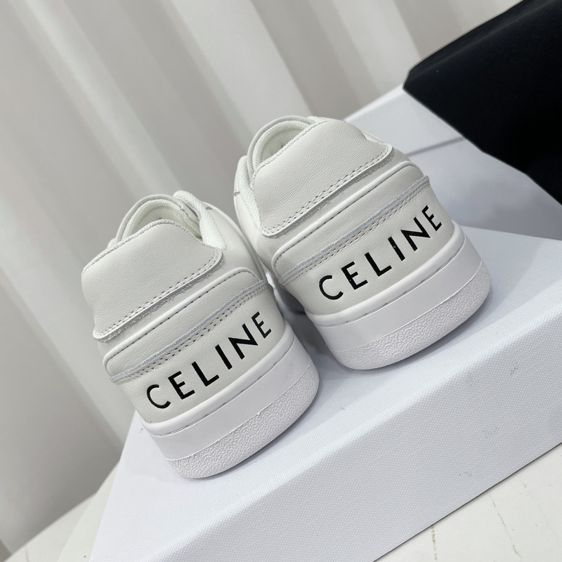 Ce**e trainer low lace up sneakers in calfskin white