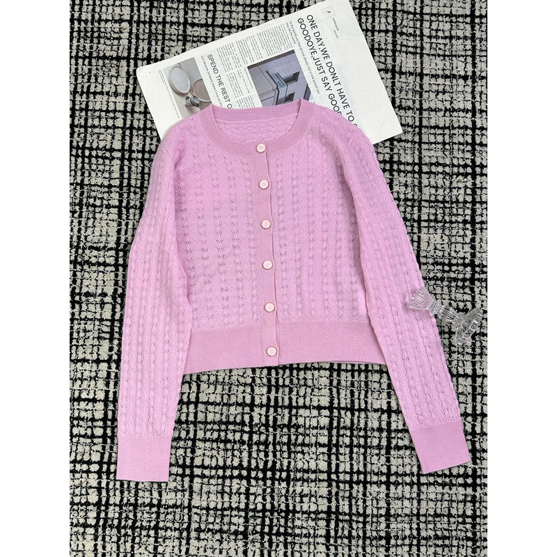 Ch*el knitted cardigan pink